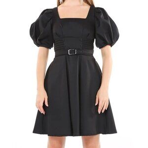💥Last Chance 50% off Sale💥 Beulah Black Puff Sleeve Dress With Button Sz L